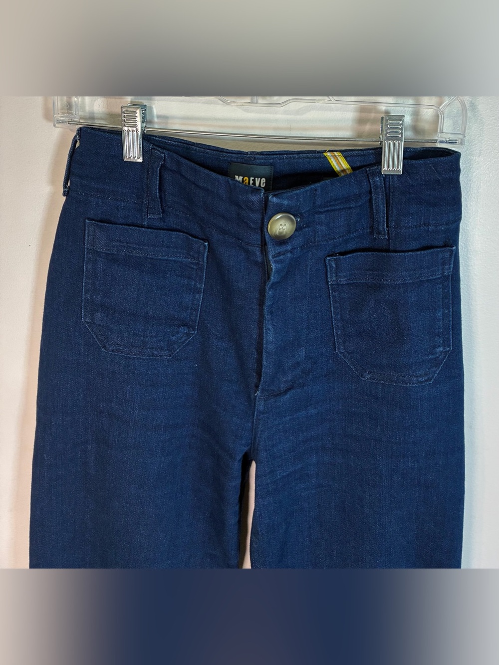 Anthropologie Maeve Colette Crop High-Rise Wide Leg Jeans, Dark Blue, Women’s 26 - Picture 6 of 16